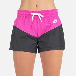 NIKE Heritage Shorts L Black Hot Pink Magenta NSW Windbreaker-Style